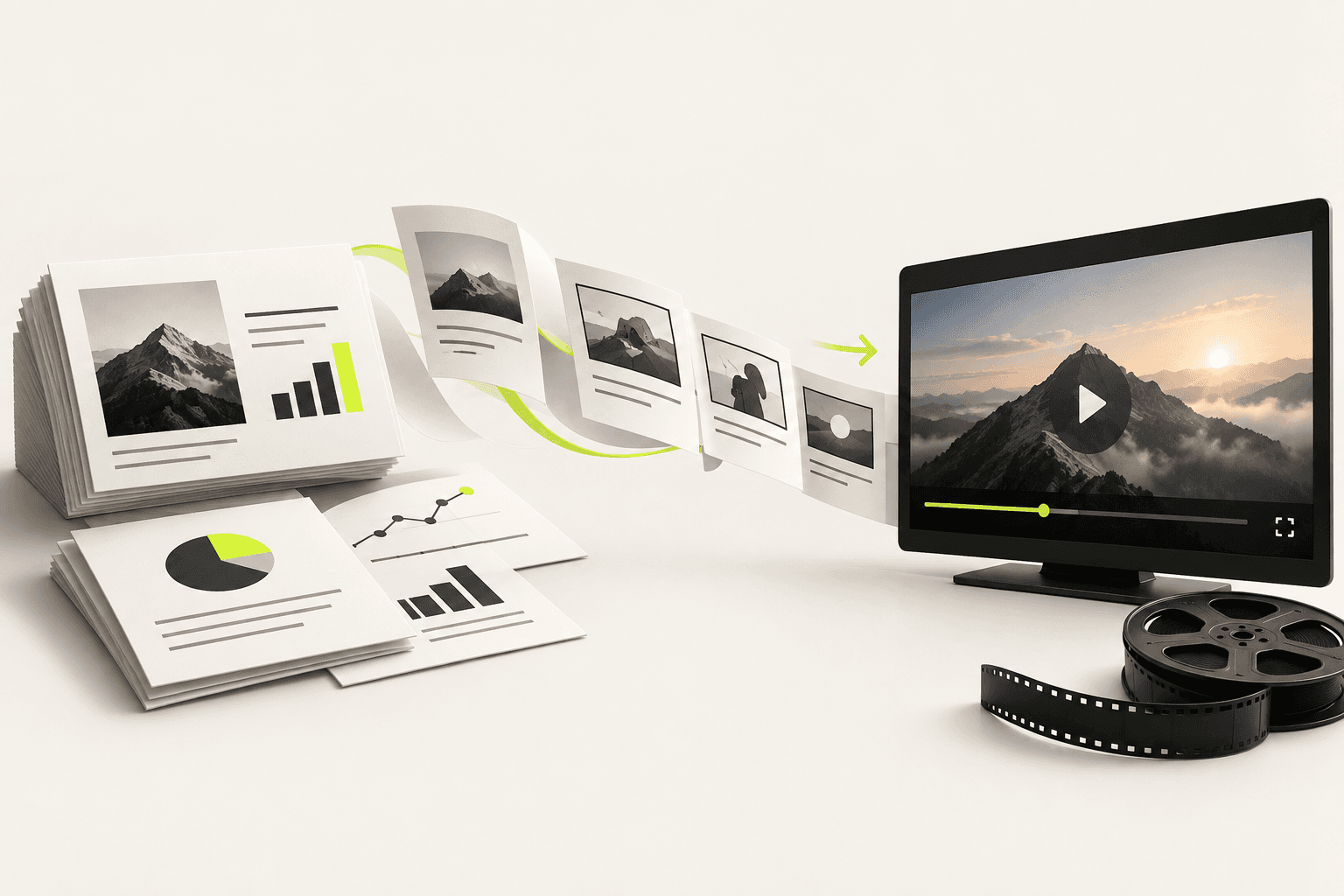 A pitch deck becoming a sequence of cinematic video storyboards